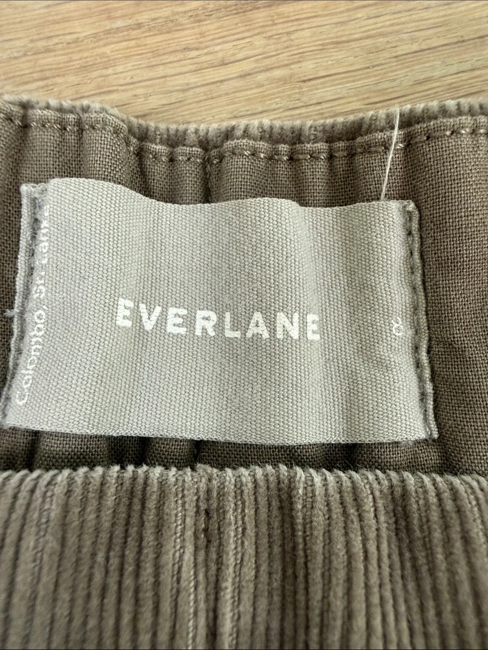 Everlane Corduroy Wide Leg Pull On Pants Taupe Brown Size 8